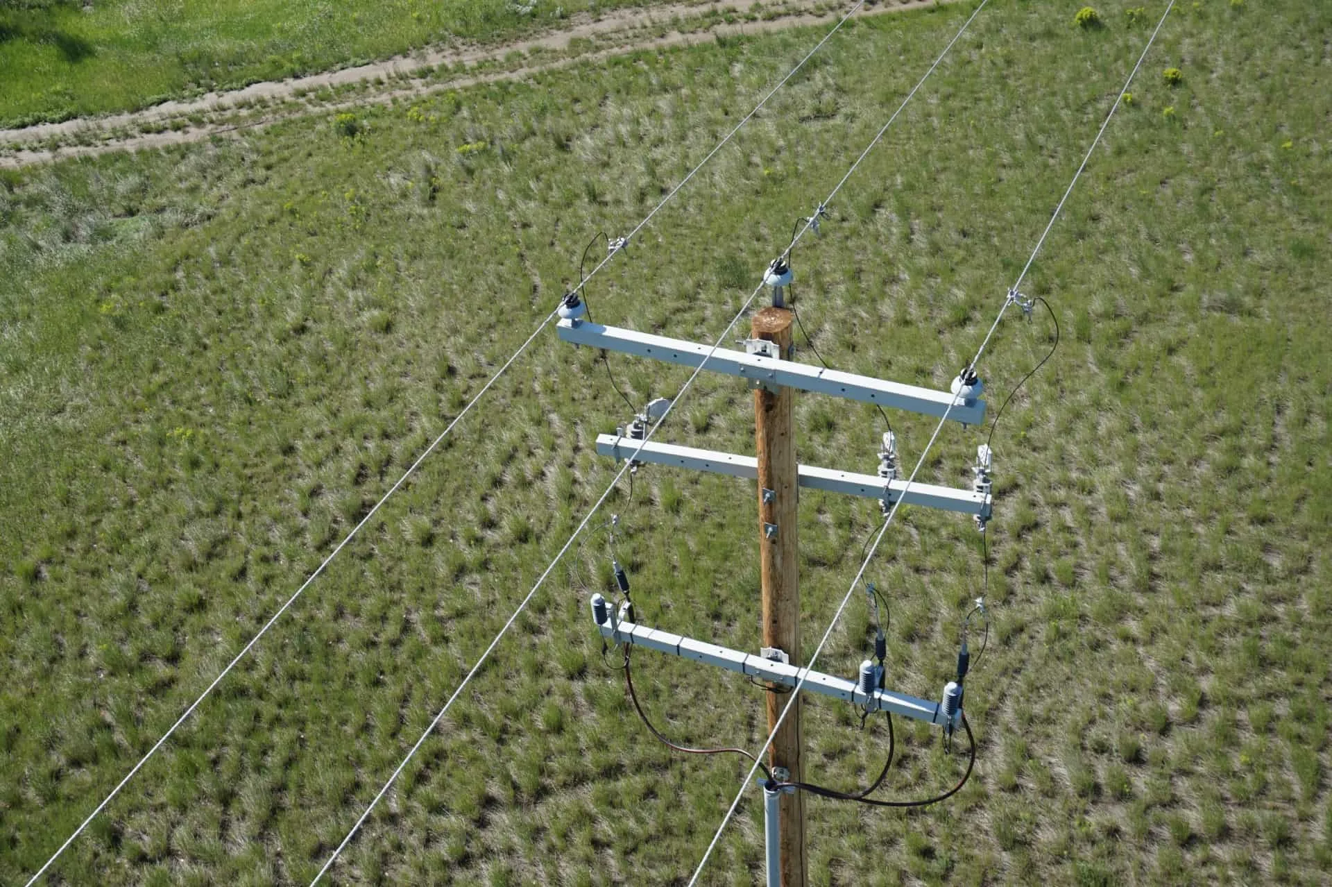 Aerial drone inspection of power lines