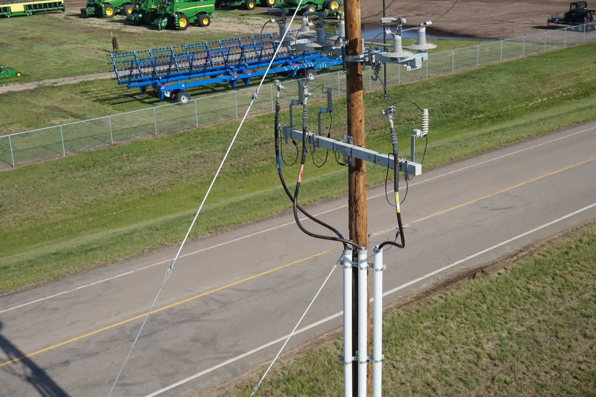 Aerial drone inspection of power lines