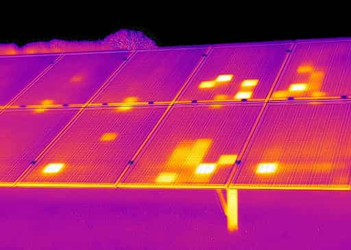 thermal imaging of solar panels